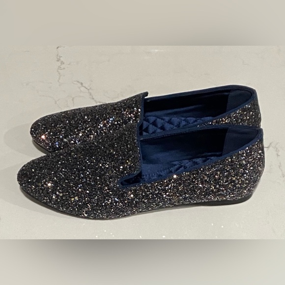 Birdies Starling Glitter Ballet Loafer Flats In Navy Women’s Size 7 New - Picture 3 of 10